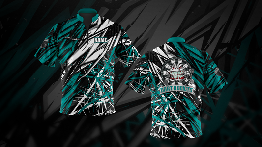 SILK JERSEY TEAL DESIGN